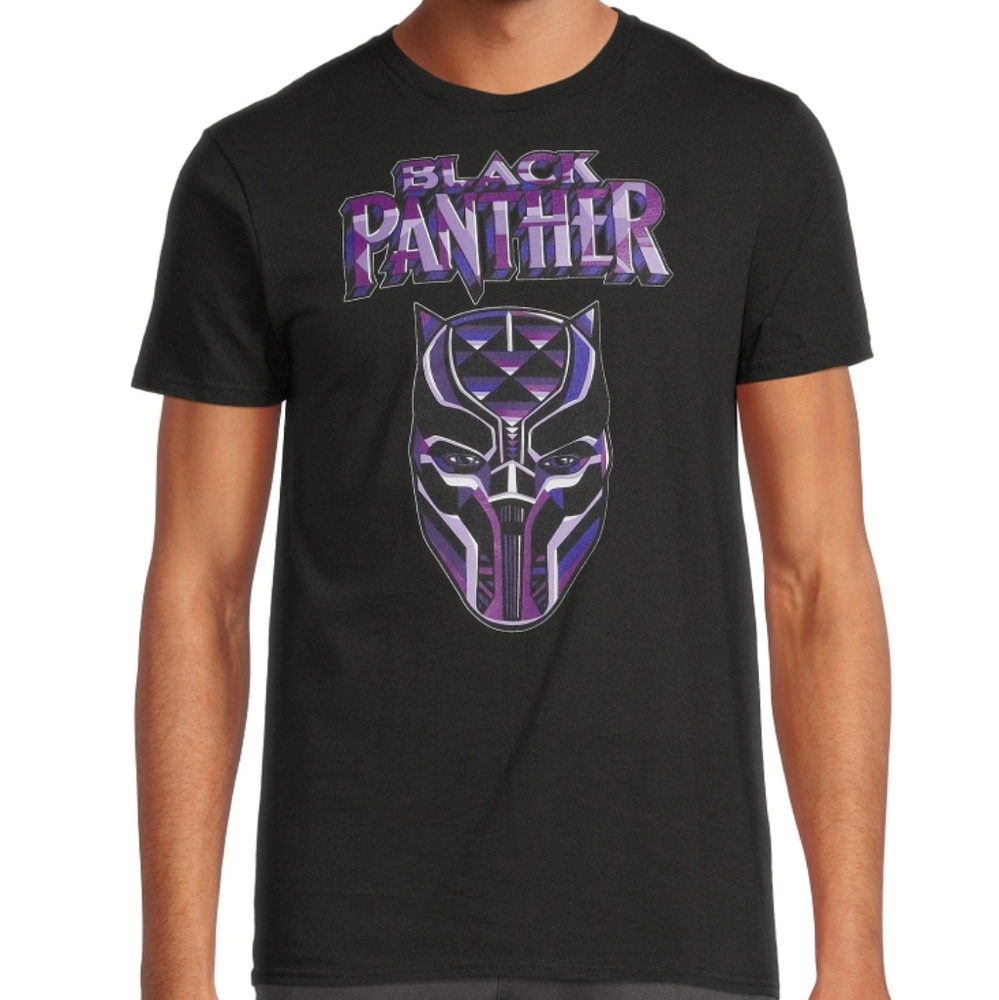 Marvel Comics Men's Black Panther Graphic Tee with Short Sleeves